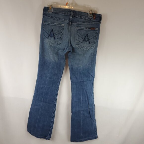 7 Jeans 7 For All Mankind Womens Blue Wash A Pocket Boot Cut Jeans Sz 27 - Picture 8 of 16